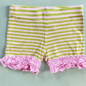 Matilda Jane Hammond Bay Hello Shorties Pink Green Stripe Size 2